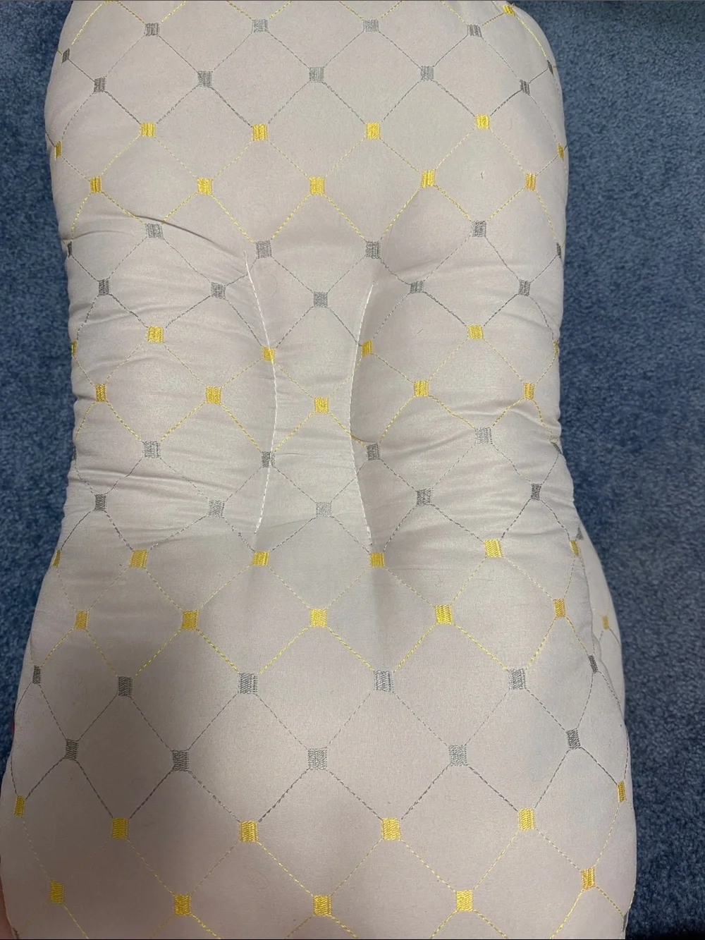Supportive Neck and Lumbar Pillow in Cream with Gray Accent